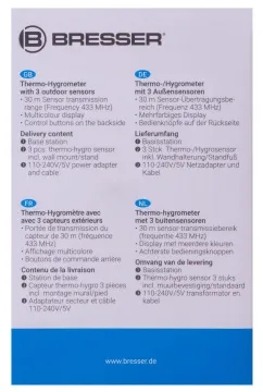 Метеостанция Bresser Thermo Hygro Quadro NLX с тремя датчиками, изображение 14